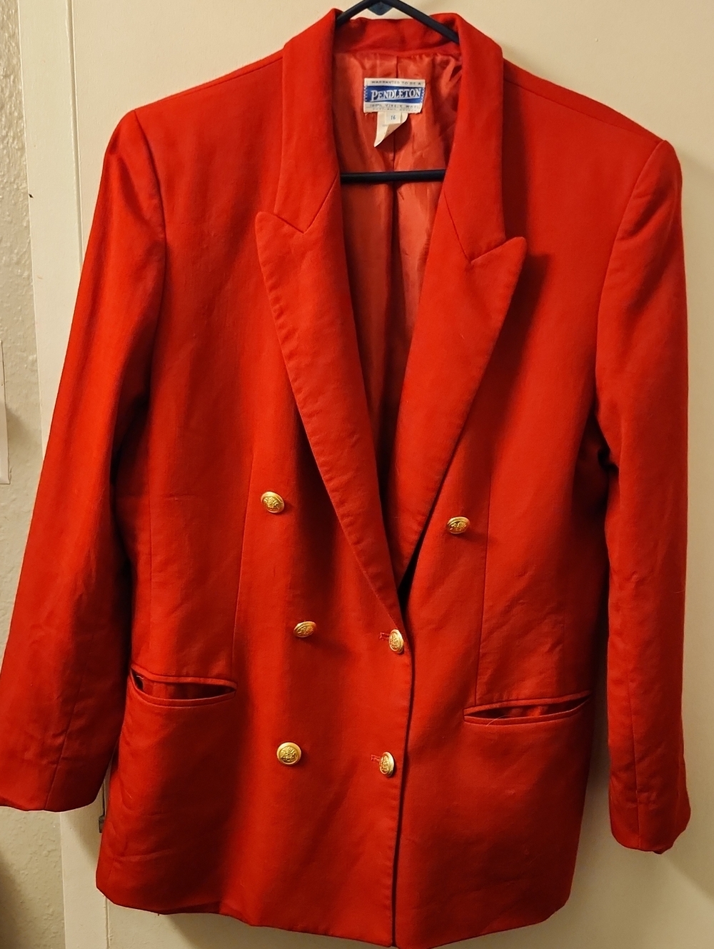 Pendleton Double-Breasted Red Blazer 16
